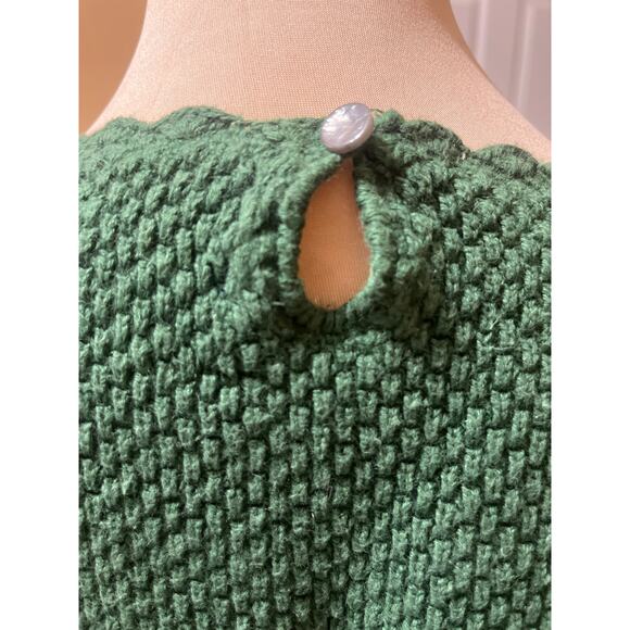 VTG Herman Geist Floral Sweater M Skirt Set Pockets Scalloped Hand Embroidered - Picture 5 of 9